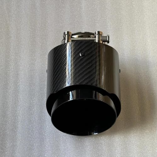 Boquillas de carbono brillante universales de 130mm para tubo de escape de coche negro 80 IN 7