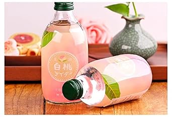 Tomomasu Japanese Peach Cider Soft Drink (6 Pack, Total of 60fl.oz)