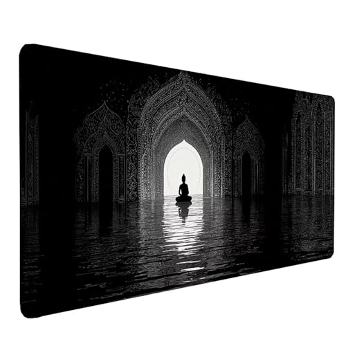 Tapis de souris XXL gamer noir imperméable de 80x30 cm pour PC portable