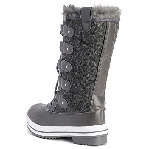 Image of POLAR Womens Snow Boot Nylon Tall Winter Fur Lined Snow Warm Waterproof Rain Boot