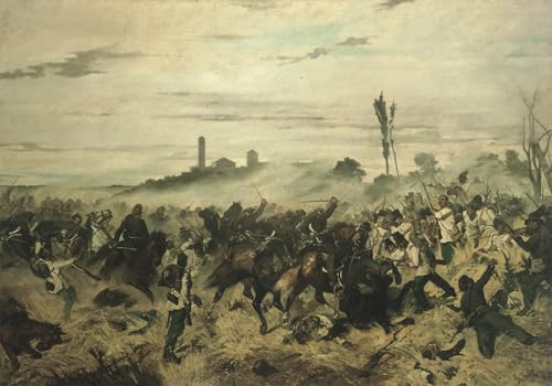 Tableau bataille de Montebello par Fattori affiche de peinture pour salon