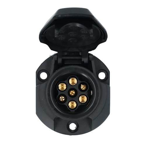 Carpoint 7-polige Steckdose Kunststoff mit Nebelscheinwerferschaltung, Schwarz