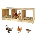 Nesting Boxes for Chickens 3 Compartments Chicken Nesting Boxes Wall Mount Nest Box for Chicken Coop Versatile Use Wood Nesting Boxes for Hens Easy to Assemble for Chickens, Hens, Ducks