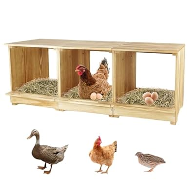 Nesting Boxes for Chickens 3 Compartments Chicken Nesting Boxes Wall Mount Nest Box for Chicken Coop Versatile Use Wood Nesting Boxes for Hens Easy to Assemble for Chickens, Hens, Ducks
