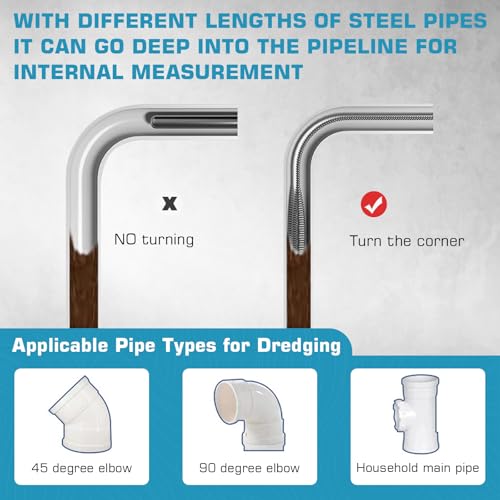 Cordless Drain Cleaner Electric Plumbing Snake, Cordless Electric Drain Auger Compatible with Makita 18V Battery, Ø9mm 7.6M Pipe Cleaning Spiral for 3/4"-2" Pipe (Not Battery) - Image 8