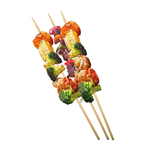 Ram© 300 Pieces Bamboo BBQ Skewers Wooden STICKS For BBQs Party Garden Kebab Chocolate Fountain Skewers 25CM