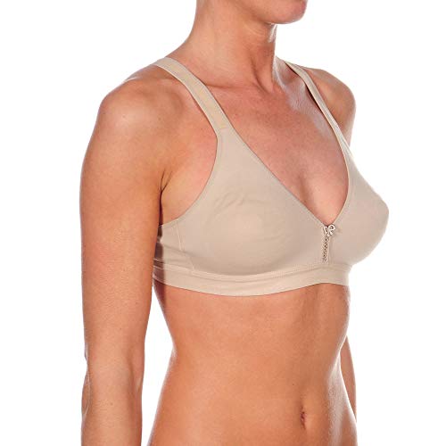 Selene, Sujetador Deportivo para Mujer de Algodón, Sin Aros ni Relleno, Colección Olimpia, Color Tierra, Talla 100B