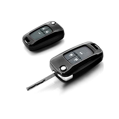 Ijdmtoy Exact Fit Glossy Black Smart Key Fob Shell Cover Compatible With Chevy Camaro Cruze Malibu Ss Spark Volt, Compatible With Gmc Terrain 3 4 5 Buttons Folding Key Fob #TOP5