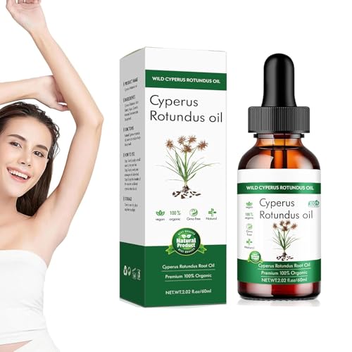 Cyperus Rotundus Oil - 100% Cyprus Oil Natural Nut Grass Oil,Cyprus Rotundus Oil,Organic Cyperus Rotundus Oil Skin Care For Hair Growth Inhibitor, Pure Cyperus Oil For Hair Removal (60 ml）