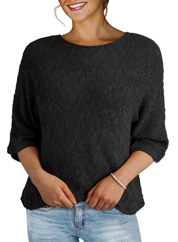 Dokotoo Womens Casual Fall Winter 2025 Crewneck Solid Color Bell