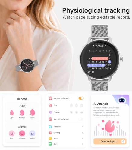 PROTKPETS Smartwatch für Damen,Antwort/Anruf,1,27''Ultra-klarer Bildschirm – Ansicht 3