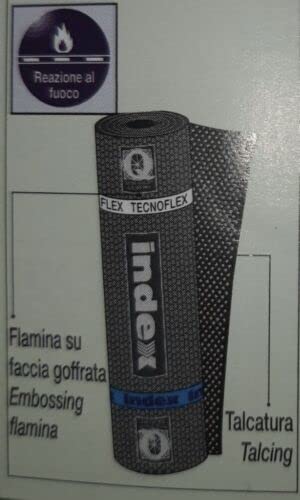 FTMETALLI - GUAINA BITUMINOSA INDEX TECNOFLUX -10 Gradi POLIESTERE 4 mm Metri 10 - Resistente ed efficace -Made in Italy
