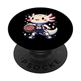 Funny axolotl basketball player boys girls PopSockets Standard PopGrip