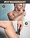 Body Trimmer Men 3 in 1, Pubic & Ball Trimmer Man IPX7 Waterproof, Rechargeable Body Shavers for Men with 2 Combs, Painless Nose Hairs Trimmer for Man,Wet & Dry