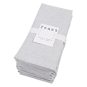 KAF Home Overbrook Chambray Dinner Napkins – Set of 8 (Gray)