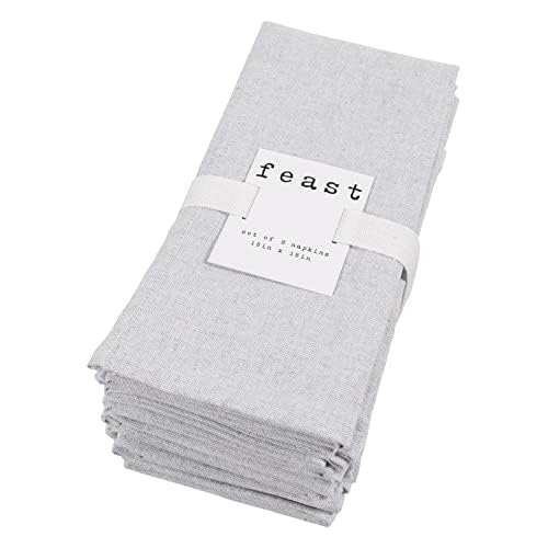 KAF Home Overbrook Chambray Dinner Napkins – Set of 8 (Gray)