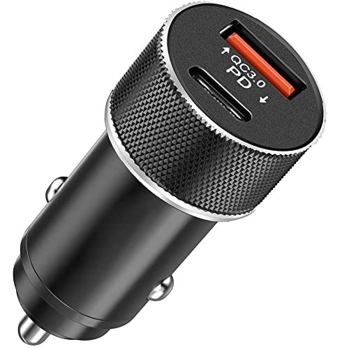 Lancizy Cargador Coche, USB Encendedor de Cigarrillos 65W Cargador de Coche de Dos Puertos PD 25W y QC3.0 (40WMAX) Cargador de Coche de Carga rápida para Varios Dispositivos móviles Cover