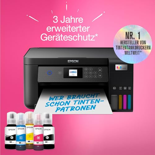 Epson EcoTank ET-2850 A4-Multifunktions-Wi-Fi-Tintentankdrucker, mit einem im Lieferumfang enthaltenen Vorrat an Tinten bis zu 3 Jahren – Ansicht 4