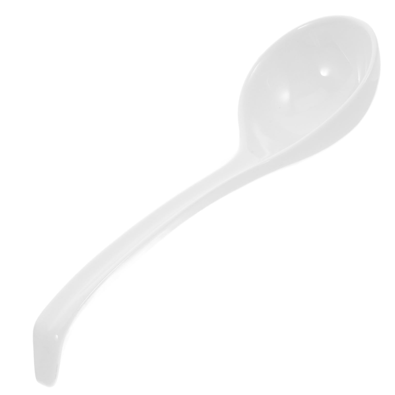 SOLUSTRE Mestolo da Zuppa in Porcellana Bianco da 10,6 Pollici, Impugnatura Comoda, Resistente a Microonde, per Servire Zuppe e Miso in Cucina