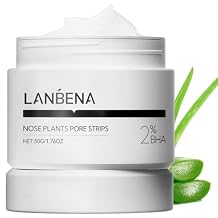 LANBENA Pore Strips 50g/1.76 Oz, 100 pcs Nose Strips, Blackhead Remover Mask, NOTICE Cream Goes Dried out & Rubbery At Low Temperature, Place Bottle in Boiling Water to Soften