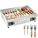VEVOR Plancha Eléctrica 4000 W 655 x 400 mm, Control de Temperatura 50 a 300 °C, Parrilla de Encimera de Acero Inoxidable con Superficie Plana, 4 Almohadillas para los Pies, para Carne (Sin Enchufe)