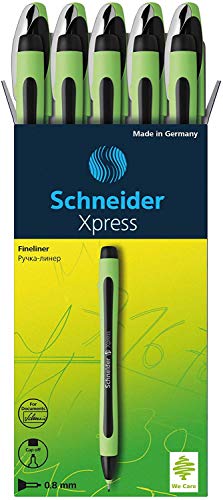 Stylo noir Schneider Xpress 0,8 mm lot de 10 feutres pour écriture fluide