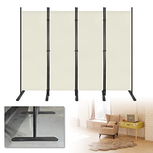 ACXIN Skärm, rumsavdelare, insynsskydd, skiljevägg, 225 x 180 cm, 4 delar, insynsskyddsvägg, väggskärm, vikbar, trädgård, kontor, rumsavdelare, skärmvägg (beige)