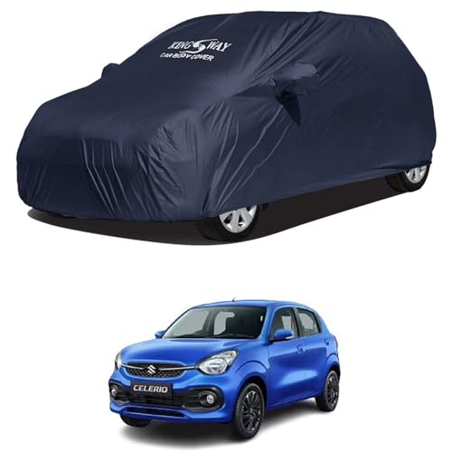 Image of KINGSWAY Accessories Waterproof Car Cover Only Compatible with Maruti Suzuki Celerio Year 2021 Onwards, Mirror Pockets, Bird Poop, All Weather, Scratch and UV Protection Car Body Cover, Grey