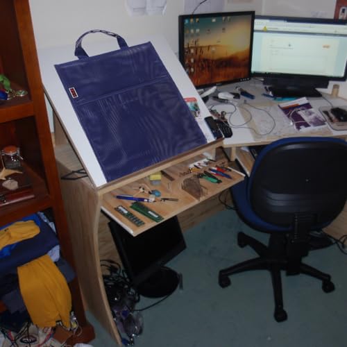 Bolsa de archivo con compartimentos separados para organizar documentos azul 7