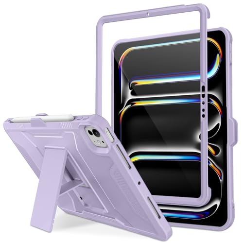 DTTO for iPad Pro 11-inch Case (M5/M4) 2025/2024, with Built-in Screen Protector and Kickstand, Protective Rugged Shockproof Cover, Purple by DTTO - Used condition - US$11.04