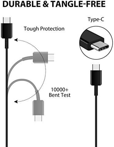 Miniatura 4 de Kit de pared de carga original de 1 A, compatible con Sony WH-XB910N como repuesto más cable de sincronización de datos USB-C 2.0 desmontable de