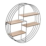 Honey Can Do Four-Tier Circular Decorative Metal Wall Shelf, Black SHF-09347 Black
