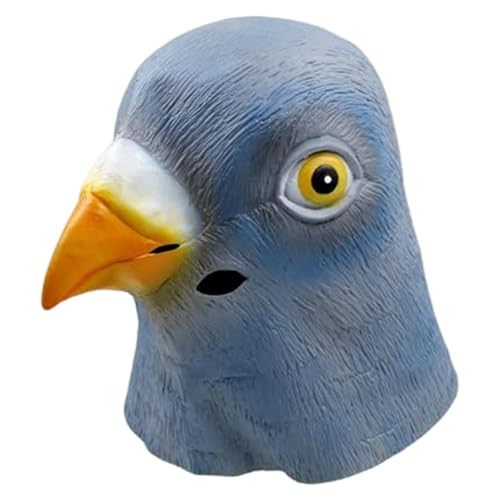 Jcasbdn Taube Maske Latex Vollkopf Vogelmaske mit Luftlöchern Taube Halloween Kostüme für Halloween Kostümparty Cosplay
