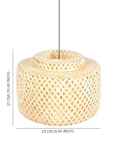 Image of Habere India-All the Cultures Fabricating India Hanging Lights for Living Room | Pendant Lampshade | Ceiling Lights for Hall | Ceiling Hanging Lamp (Small- Dia: 25x H: 27 cm)
