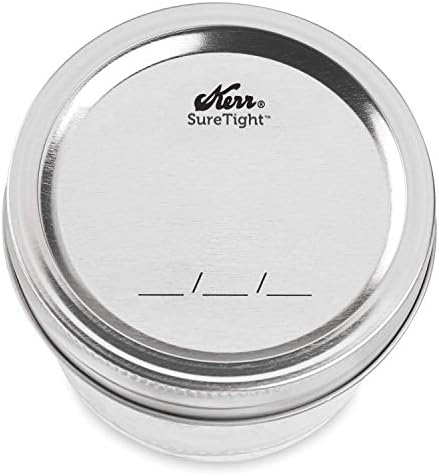 Kerr 27133144 Wide Mouth Pint Glass Mason Jars 16-Ounces with Lids and Bands 12-Count per (1-Case), cast-Iron, Clear