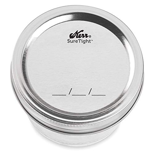 Kerr Wide Mouth Half-Pint Glass Mason Jars 8-Ounces With Lids And Bands 12-Count Per Case (1-Case) #TOP6