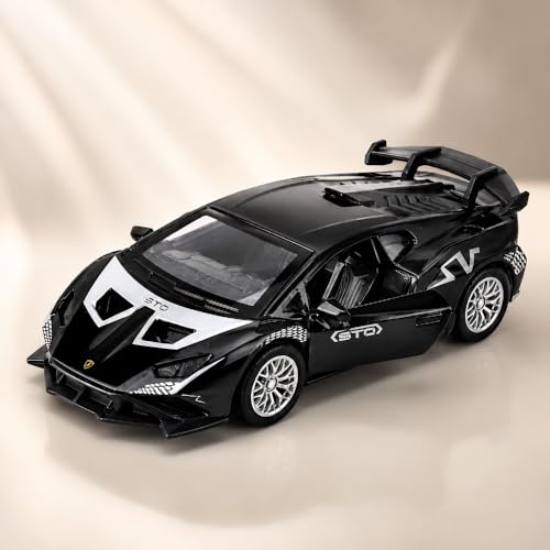 Image of Lamborghini 1:36 Scale Toy Car for Kids | Die-Cast Model Alloy Metal Pull Back Action Toy Vehicles | Openable Doors Light and Sound Toy Car for Boys, Multicolor (Color As Per Stock)
