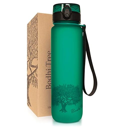 Bodhi Tree Vattenflaska 1 l – 650 ml – läckagesäker – luktfri – lätt – med filter och rem – sportflaska för fitness, sport och yoga – drickflaska vattenflaska – BPA-fri