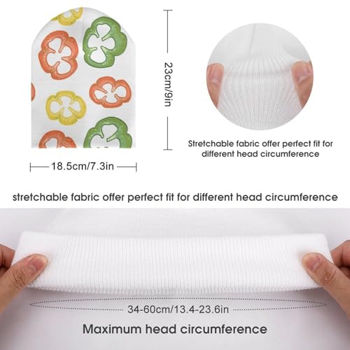 Watercolor Bell Pepper Pattern Kids Beanie Hat for for Girls Boys Children Cap Winter Knitted Chemo Cancer Headwear Accessories Gifts Decoration Black2