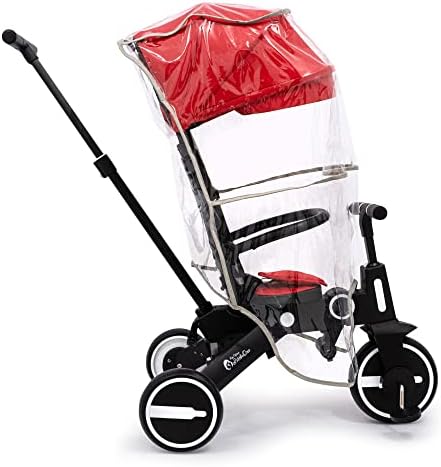 FYLO Xplor Baby Trike Foldable Tricycle Toddler Parent Handles Travel Bag Raincover - Fire Red