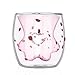 Produktbild Kaffeetasse Cat Niedliche Katze Tasse Doppelwandige Gläser Süß Katzenpfote Tasse Weihnachtstasse Doppelwandige Isolierte Kaffeegläser Teegläser für Home Office Geburtstagsgeschenk Valentinstag (rosa)