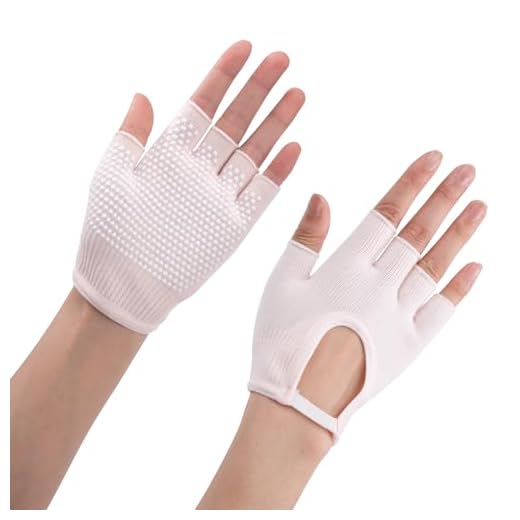 ZLLkeji Guantes de Yoga Antideslizantes para Mujer Guantes de Entrenamiento Transpirables Cómodos Guantes Sin Dedos para Pilates, Danza, Yoga Aéreo, Fitness, Gimnasia Rosa…