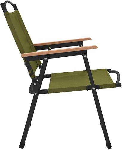 Miniatura 6 de vidaXL 2 sillas de camping para exteriores, muebles de jardín, plegable, ligera, plegable, para playa, color verde, 21.3 x 21.7 x 30.7 in, tela