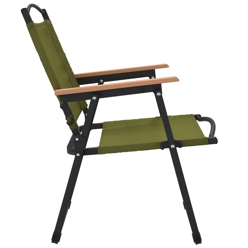2er Set Campingstühle Klappbar - Robuste Strandstühle aus 500D Oxford-Gewebe und Stahlrahmen - Leichte Picknickstühle für Garten, Angeln und Outdoor-Aktivitäten - Grün, 54x55x78 cm