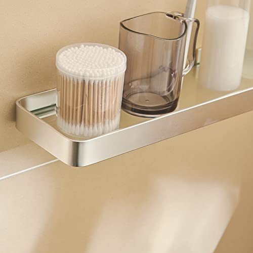 Danpoo Bathroom Wall Shelf, Floating Shelf For Bathroom Wall Storage, 16" Glass Bathroom Shelf Organizer Wall Mounted, Silver #TOP7