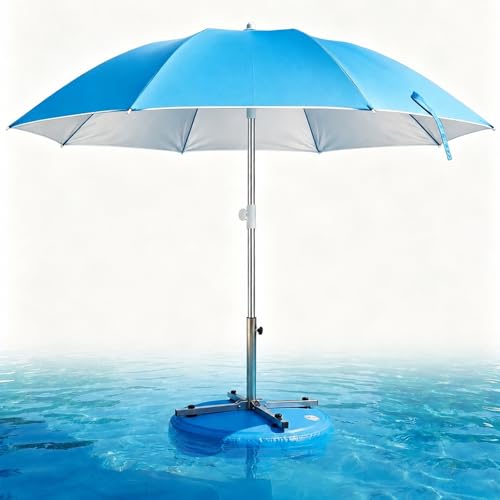Abimars Floating Pool Umbrella 6.5ft In-Pool Sunshade with UV-Resistant Coating Portable Outdoor Shade Canopy for Pool Lake & Beach Travel-Friendly