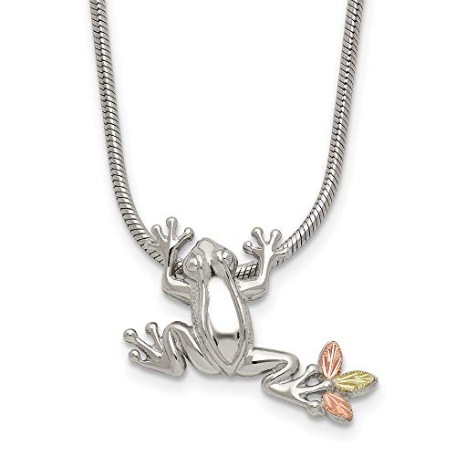 925 Sterling Silver 12k Frog Slide Chain Necklace Pendant Charm Amphibian Reptile Fine Jewelry For Women Gifts For Her