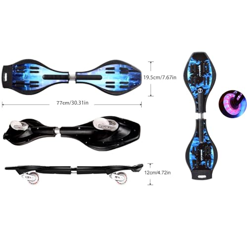 Magnitt Caster Board, Deluxe Junior Skateboard with Illuminating Wheels for More Excitement,Fun and Visibility, Twistboard for Kids 8+, Upgrade Color（B by Magnitt - Image 4