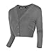 Produktbild Urban GoCo Damen V-Ausschnitt Kurz-Strickweste Strickjacke (S, Heather Gray)