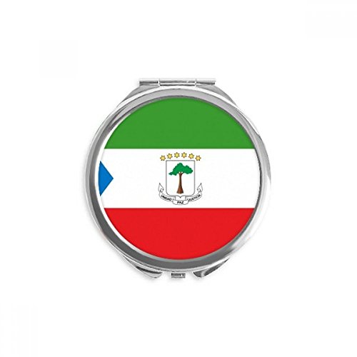 Miroir rond Guinée Équatoriale de poche et compact aux couleurs de l'Afrique